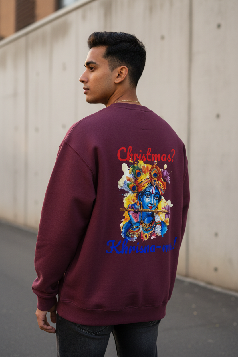 Krishna-Mas Heavyweight Crewneck Sweatshirt | Modern Hindu Streetwear
