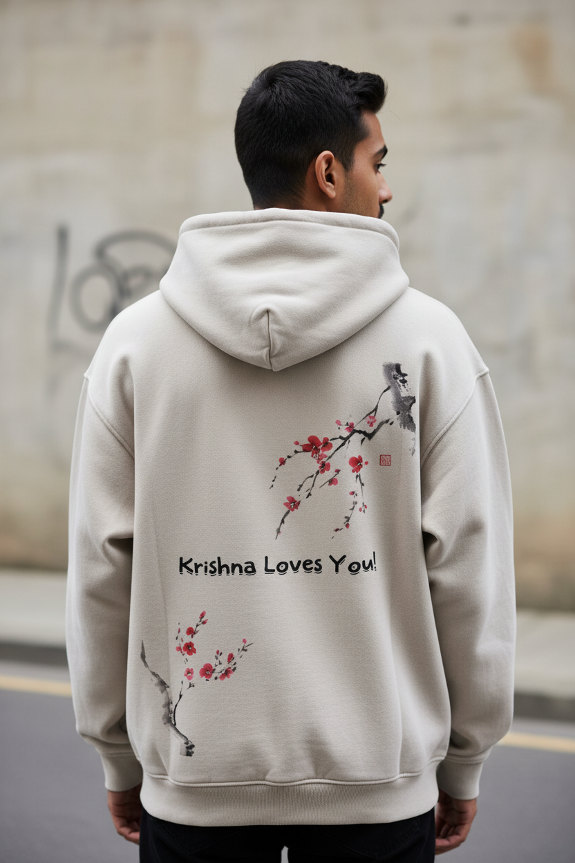 Krishna Loves You Zip-Through Hoodie | Modern Hindu Streetwear