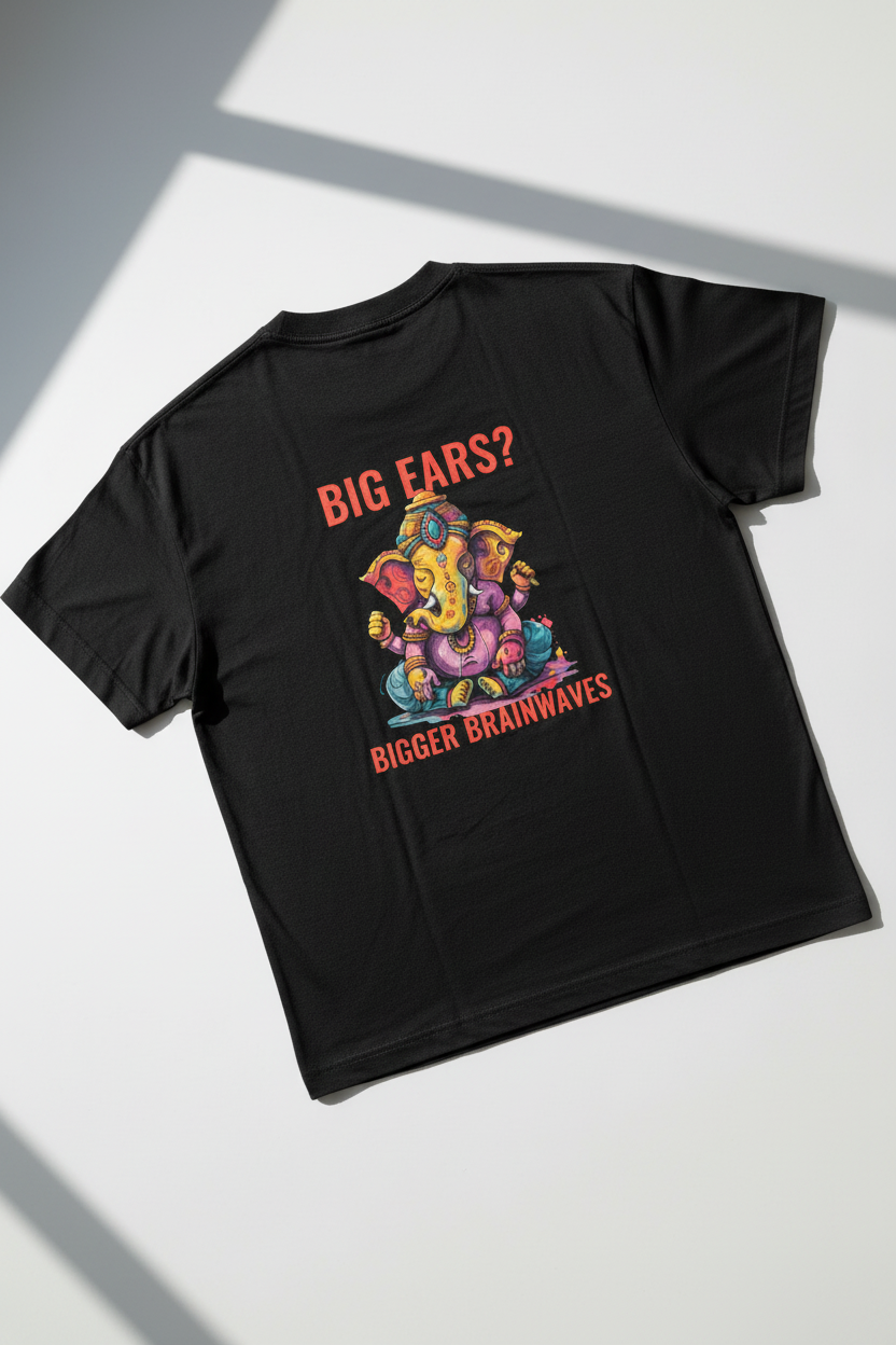 Ganesh Big Brainwave Cotton T-Shirt | Modern Hindu Streetwear